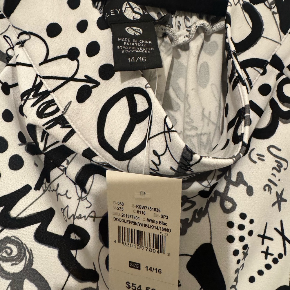 Laura Ashley Black and White Wide Leg Pants